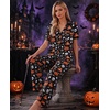 Ekouaer Womens Pajamas Set Short Sleeve Button Down Top & Pants Lounge Pjs(Black Halloween 2026)