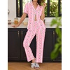 Ekouaer Womens Pajamas Set Short Sleeve Button Down Top & Pants Lounge Pjs(Carrot)