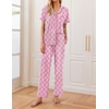 Ekouaer Womens Pajamas Set Short Sleeve Button Down Top & Pants Lounge Pjs(Clouds)