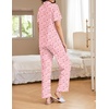 Ekouaer Womens Pajamas Set Short Sleeve Button Down Top & Pants Lounge Pjs(Love Heart)