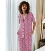 Ekouaer Womens Pajamas Set Short Sleeve Button Down Top & Pants Lounge Pjs(Pink Leopard An367)