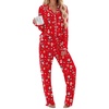 Ekouaer Womens Cotton Pajamas Set Long Sleeve Button Down Pjs with Pockets(Red Christmas)