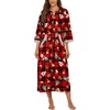 Ekouaer Robes for Women Zipper Robe 3/4 Sleeves Housecoat with Pockets