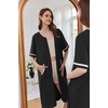 Ekouaer Zip Up Robes for Women Short Zipper Front House Coats with Pockets(Black)