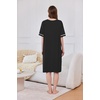 Ekouaer Zip Up Robes for Women Short Zipper Front House Coats with Pockets(Black)