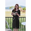 Ekouaer Zip Up Robes for Women Short Zipper Front House Coats with Pockets(Black)
