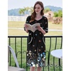 Ekouaer Zip Up Robes for Women Short Zipper Front House Coats with Pockets(Black Butterfly)