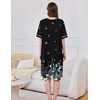 Ekouaer Zip Up Robes for Women Short Zipper Front House Coats with Pockets(Black Butterfly)