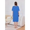 Ekouaer Zip Up Robes for Women Short Zipper Front House Coats with Pockets(Blue)
