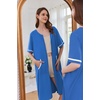 Ekouaer Zip Up Robes for Women Short Zipper Front House Coats with Pockets(Blue)