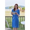 Ekouaer Zip Up Robes for Women Short Zipper Front House Coats with Pockets(Blue)