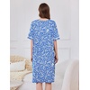 Ekouaer Zip Up Robes for Women Short Zipper Front House Coats with Pockets(Blue Floral)