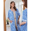 Ekouaer Zip Up Robes for Women Short Zipper Front House Coats with Pockets(Blue Floral)