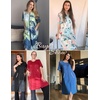 Ekouaer Zip Up Robes for Women Short Zipper Front House Coats with Pockets(Blue Floral)