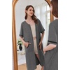 Ekouaer Zip Up Robes for Women Short Zipper Front House Coats with Pockets(Dark Gray)