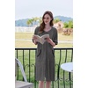Ekouaer Zip Up Robes for Women Short Zipper Front House Coats with Pockets(Dark Gray)