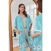 Ekouaer Zip Up Robes for Women Short Zipper Front House Coats with Pockets(Green Floral)