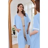 Ekouaer Zip Up Robes for Women Short Zipper Front House Coats with Pockets(Light Blue)