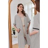 Ekouaer Zip Up Robes for Women Short Zipper Front House Coats with Pockets(Light Grey)