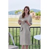 Ekouaer Zip Up Robes for Women Short Zipper Front House Coats with Pockets(Light Grey)