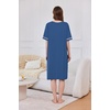 Ekouaer Zip Up Robes for Women Short Zipper Front House Coats with Pockets(Navy)