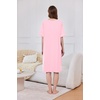 Ekouaer Zip Up Robes for Women Short Zipper Front House Coats with Pockets(Pink)