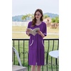 Ekouaer Zip Up Robes for Women Short Zipper Front House Coats with Pockets(Purple)