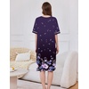 Ekouaer Zip Up Robes for Women Short Zipper Front House Coats with Pockets(Purple Floral)