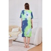Ekouaer Zip Up Robes for Women Short Zipper Front House Coats with Pockets(Tie Dye Blue)