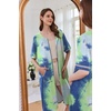 Ekouaer Zip Up Robes for Women Short Zipper Front House Coats with Pockets(Tie Dye Blue)
