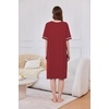 Ekouaer Zip Up Robes for Women Short Zipper Front House Coats with Pockets(Wine Red)