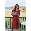 Ekouaer Zip Up Robes for Women Short Zipper Front House Coats with Pockets(Wine Red)