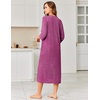 Ekouaer Zipper Robes for Women 3/4 Sleeve Bathrobe Lightweight House Coats(Hot Pink)