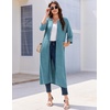 Ekouaer Zipper Robes for Women 3/4 Sleeve Bathrobe Lightweight House Coats(Sky Lake Blue)