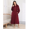 Ekouaer Fleece Robes for Women Zipper Long Bathrobe Plush Hooded Housecoat(D Wine Red)