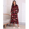 Ekouaer Fleece Robes for Women Zipper Long Bathrobe Plush Hooded Housecoat(P Christmas Plaid)