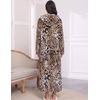 Ekouaer Fleece Robes for Women Zipper Long Bathrobe Plush Hooded Housecoat(P Leopard)