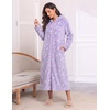 Ekouaer Fleece Robes for Women Zipper Long Bathrobe Plush Hooded Housecoat(P Purple Flowers)