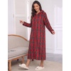 Ekouaer Fleece Robes for Women Zipper Long Bathrobe Plush Hooded Housecoat(P Red Plaid)