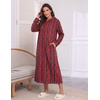 Ekouaer Fleece Robes for Women Zipper Long Bathrobe Plush Hooded Housecoat(P Red Plaid)