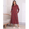 Ekouaer Fleece Robes for Women Zipper Long Bathrobe Plush Hooded Housecoat(P Red Plaid)