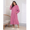 Ekouaer Fleece Robes for Women Zipper Long Bathrobe Plush Hooded Housecoat(Peach Pink Jacquard)