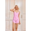 Ekouaer Pajama Sets for Women V Neck Cami Split Short Set(Bow Tie Pink)