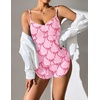 Ekouaer Pajama Sets for Women V Neck Cami Split Short Set(Pink Bow)