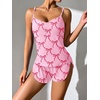 Ekouaer Pajama Sets for Women V Neck Cami Split Short Set(Pink Bow)