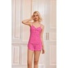 Ekouaer Pajama Sets for Women V Neck Cami Split Short Set(Teddy Leopard Print)