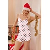Ekouaer Pajama Sets for Women V Neck Cami Split Short Set(White Heart)