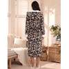 Ekouaer Plush Warm Robes for Women Fluffy Hooded Robe Soft Fleece Long Bathrobe(Leopard Print)