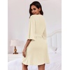Ekouaer Robes for Women Lightweight Waffle Knit Short Ruffle Bath Robe(Beige)