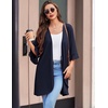 Ekouaer Robes for Women Lightweight Waffle Knit Short Ruffle Bath Robe(Dark Blue)